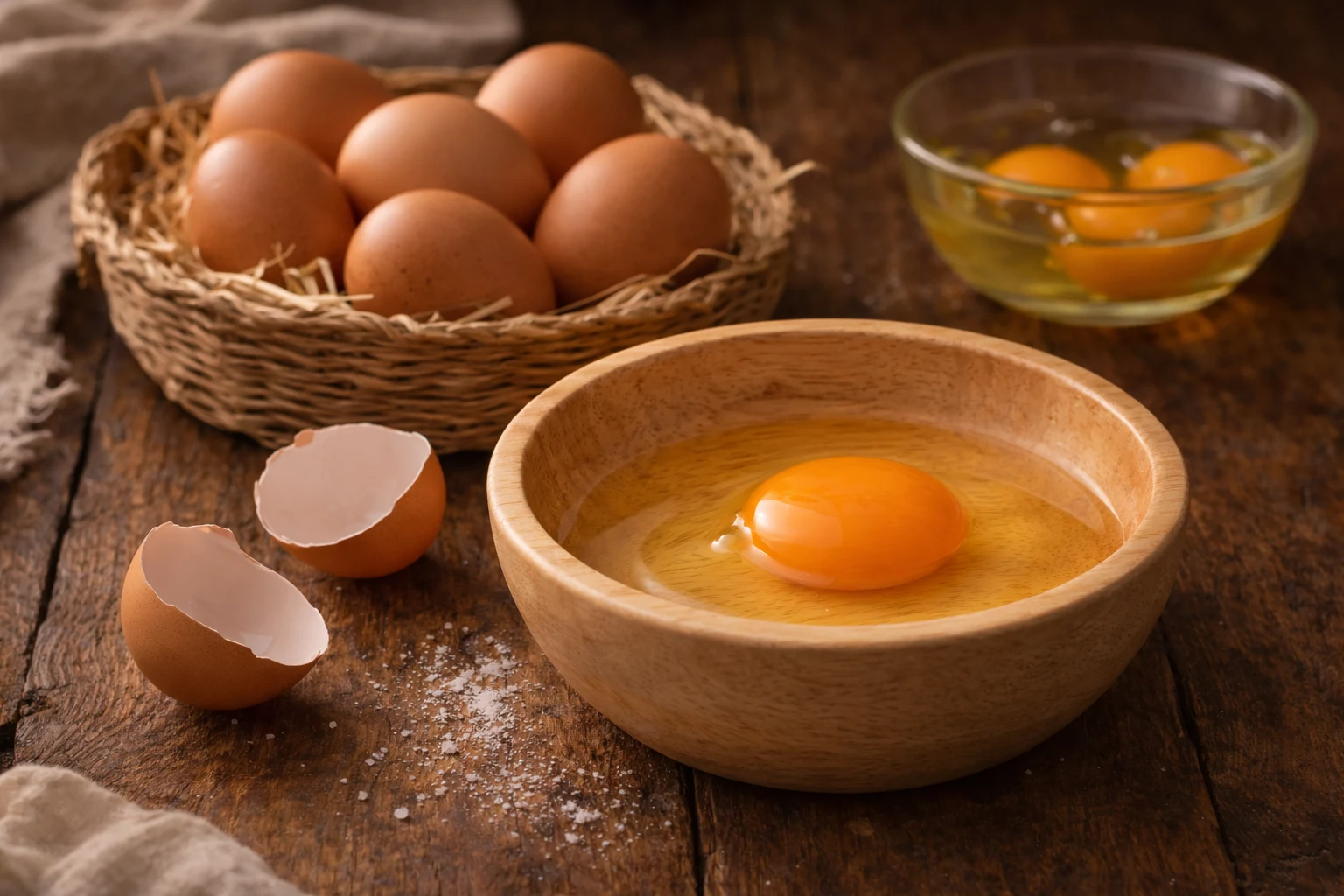 新鮮割りたて卵を当日使用