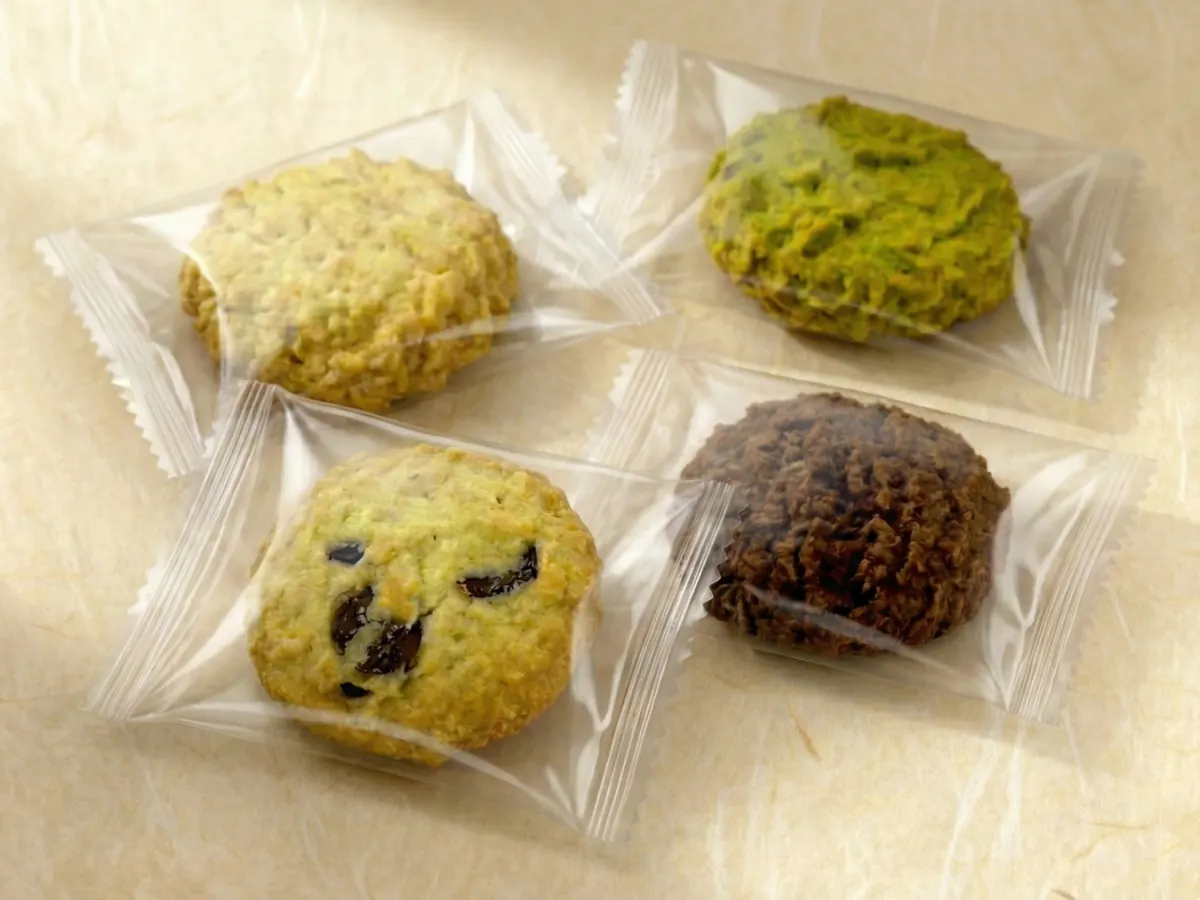 1枚ずつ透明な袋に包んだ福徳製菓のクッキー